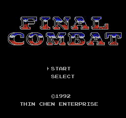 Final Combat (Homebrew) — Title screen